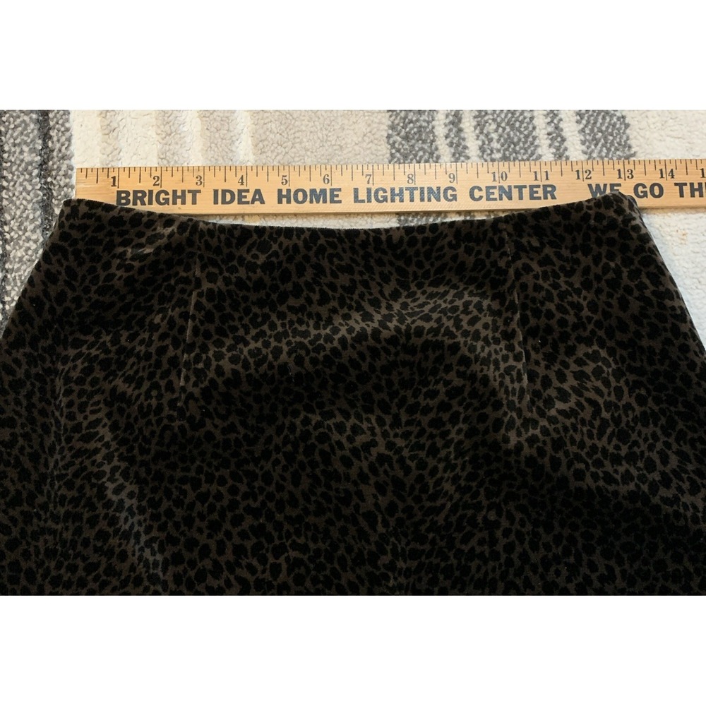 Vintage B.A.D  Velvet Leopard Print Mini Skirt Made in USA Y2K Animal‎ Print M - Picture 2 of 7